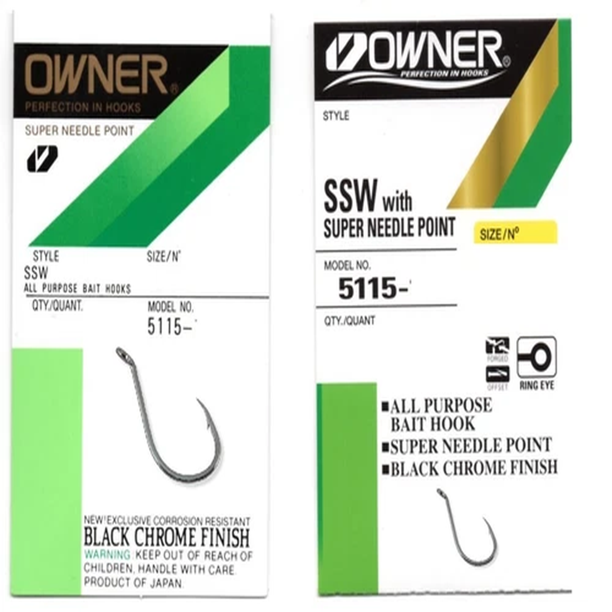 Owner SSW 5115 Super Needle Point Hooks_ Sizes 6-7/0