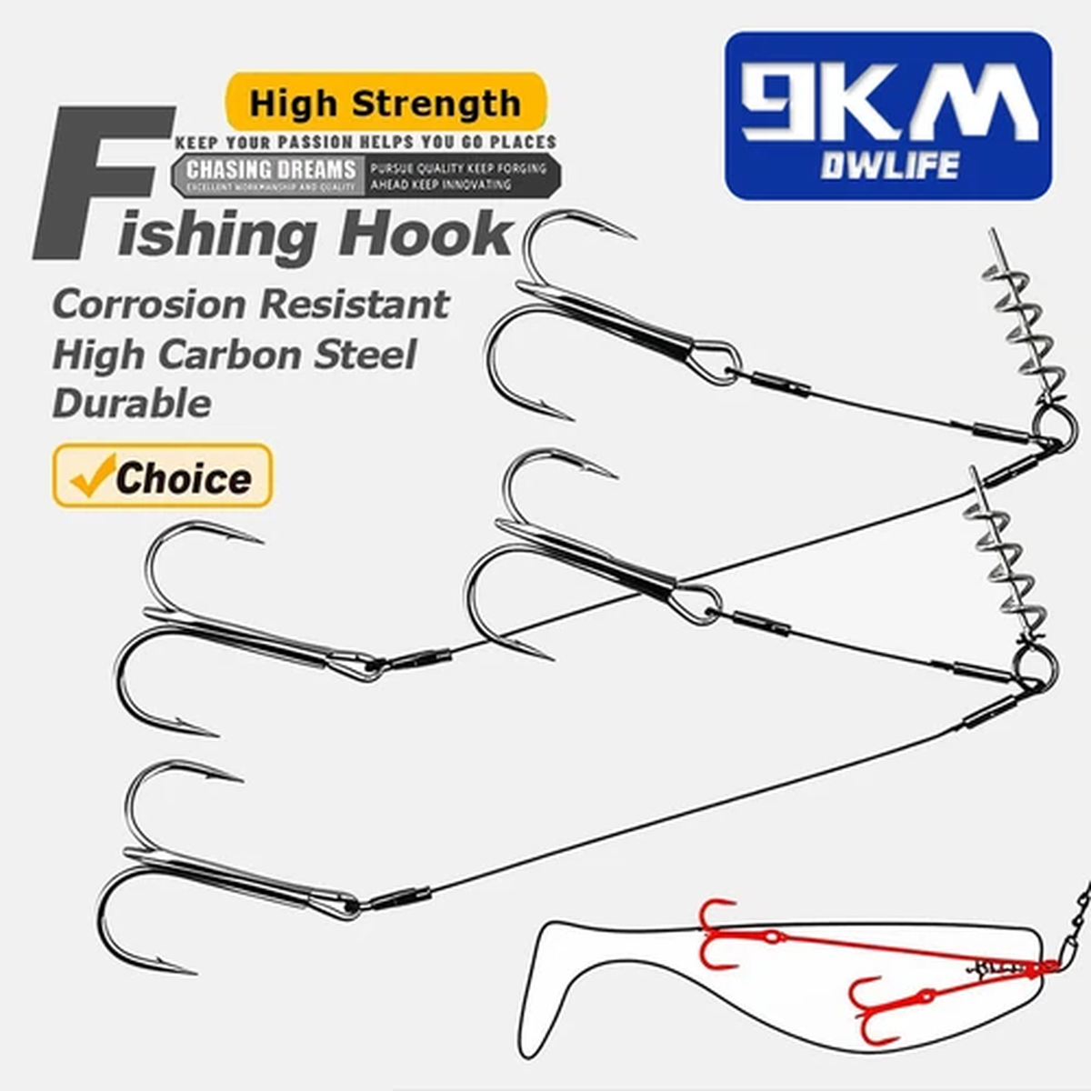 1Pc Stinger Rig Pike Stinger Hook with Treble Hook For Rubber Soft Lure Swimbait