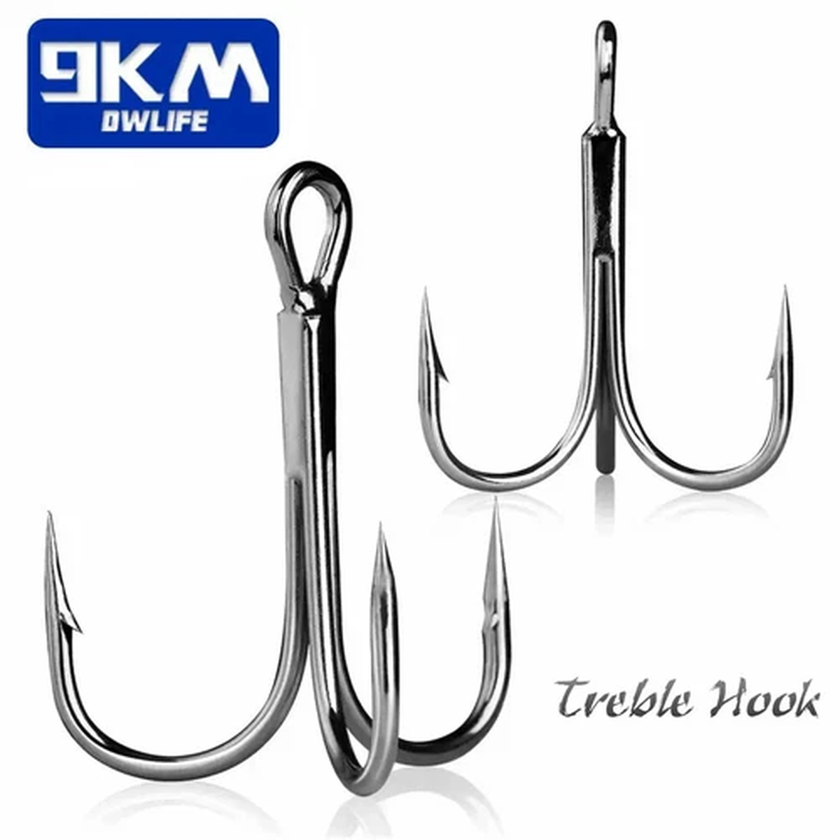 210Pcs Silver Strong Fishing Treble Hook & Split Rings Kit Mixed for Sea Fishing