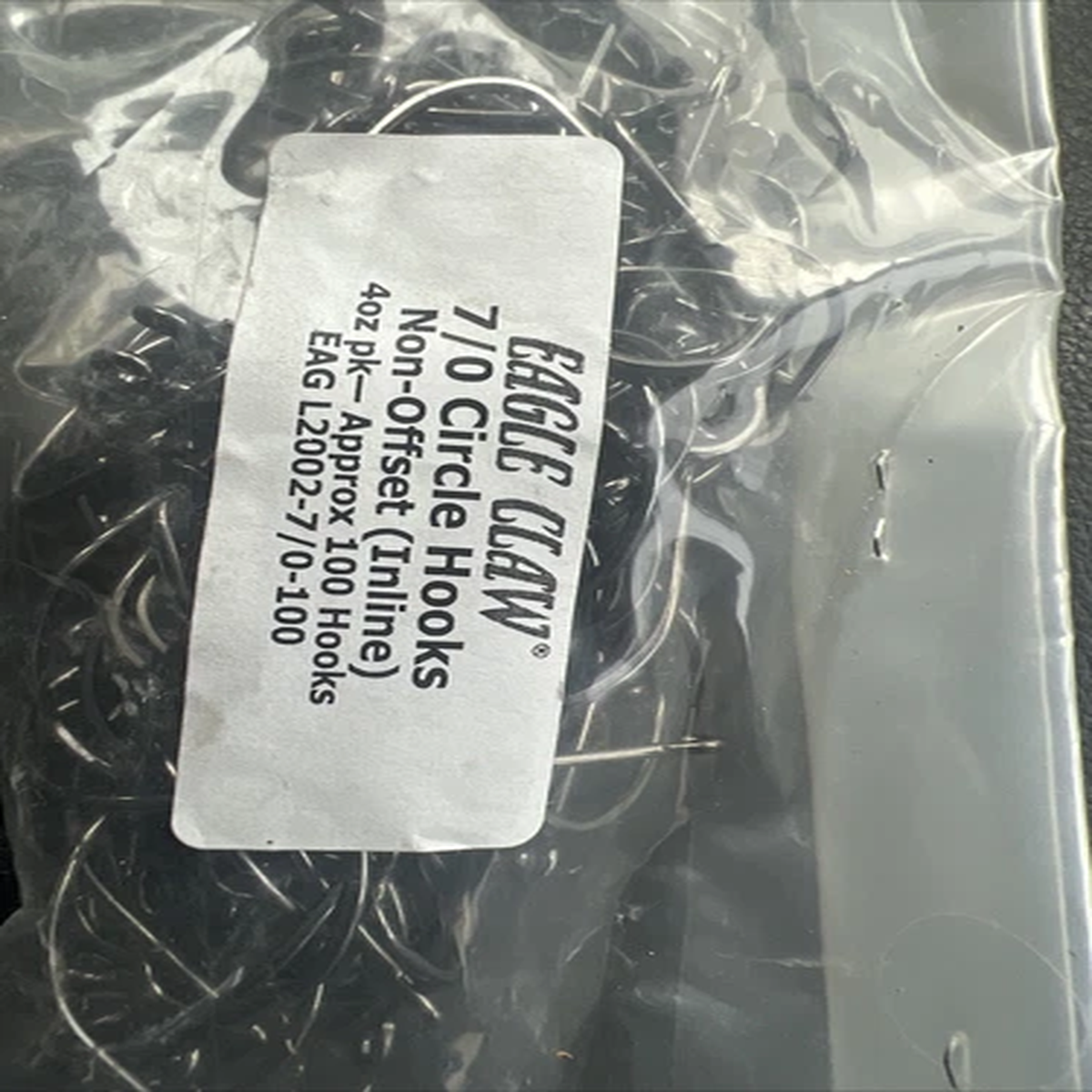 100 pack Eagle Claw 7/0 Non Offset In Line Circle Hooks Eag L2002-7/0 HTF Discon