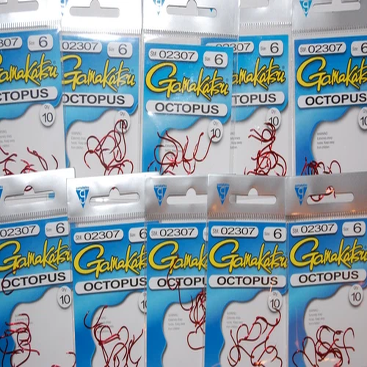 10 packs gamakatsu octopus hook size 6 / 10 per pack # 02307 red 100 hooks