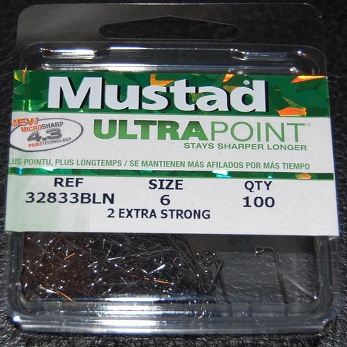 100 Mustad 32833BLN 6 Ultra Point 2X Strong 90 degree Jig Hooks 32833NP-BN Molds