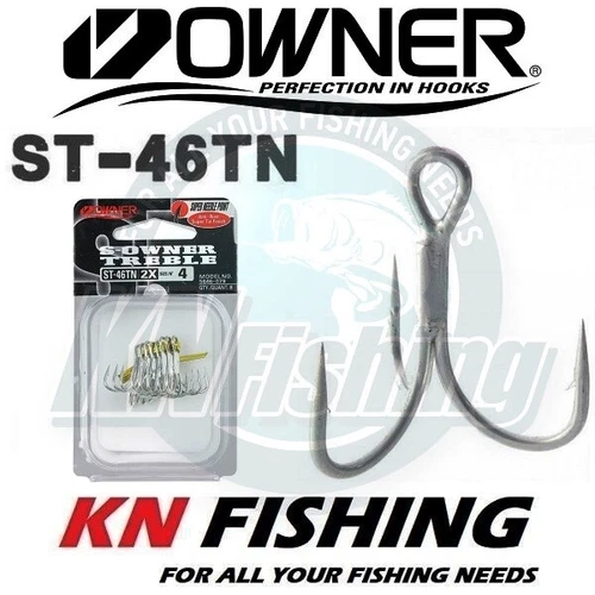 OWNER ST-46TN Treble Hooks Saltwater Fishing Japan Sizes #10 - #2/0 Japan