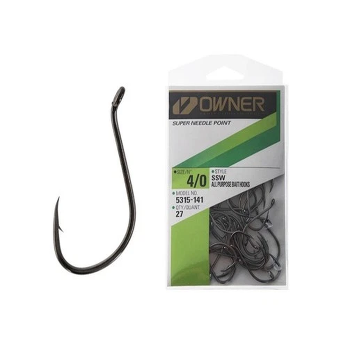 Owner SSW Needle Point Octopus Bait Hooks Pro Pack 4/0 Qty 27 New