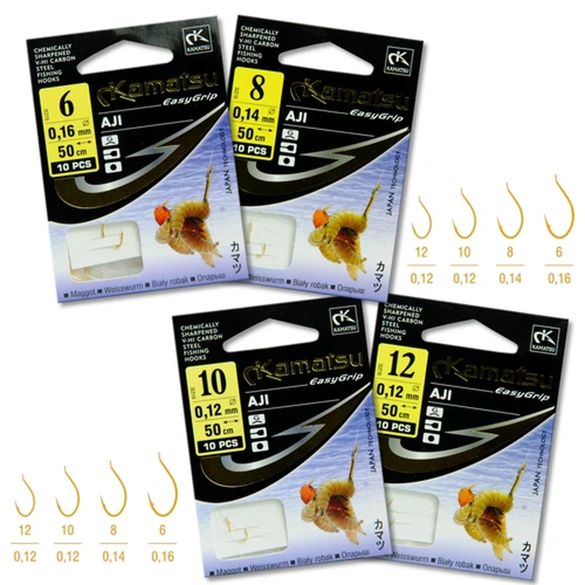 Ready Tied Hooks To Nylon sizes 6/8/10/12 50cm Barbed Method Rigs Fishing Tackle