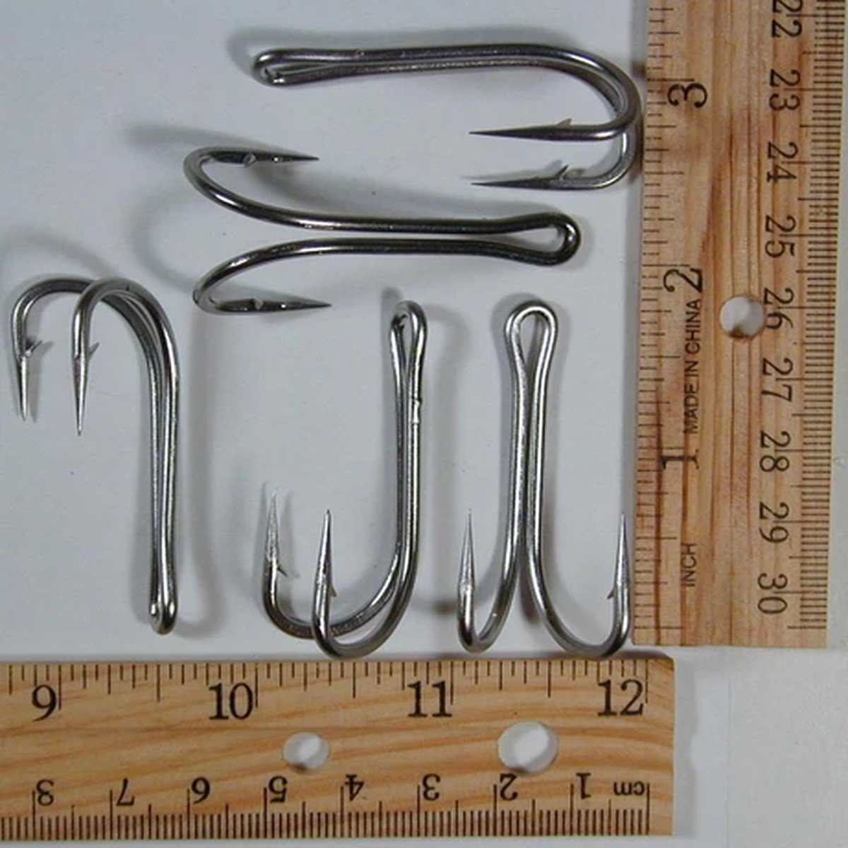 10 pcs  7897 #25 Small Double Prong Stainless Steel Tuna Hard Bait Hooks