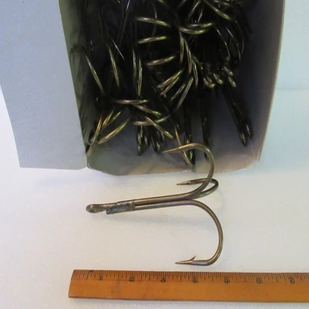 144 BRONZE REPLACEMENT LURE TREBLE SNAG FISHING SNAGGING 3 WAY BAIT HOOK PICK SZ