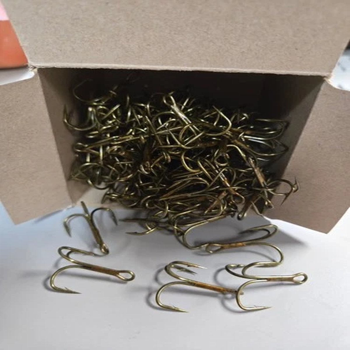 Treble Hooks, 1/0, 144 pcs.  per box. Bronze, Super sharp. Danielson