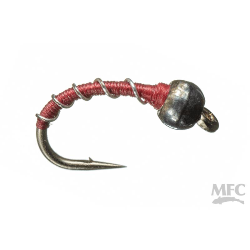 Tungsten Bead Zebra Midge Red/Silver