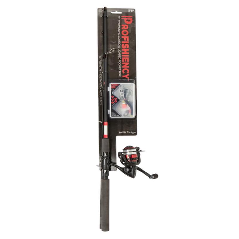ANYTHING POSSIBLE 5'6in 2-Piece Spinning Combo with Pocket Tackle Box, Pre-spooled 8lb PROCARDEDSPIN56