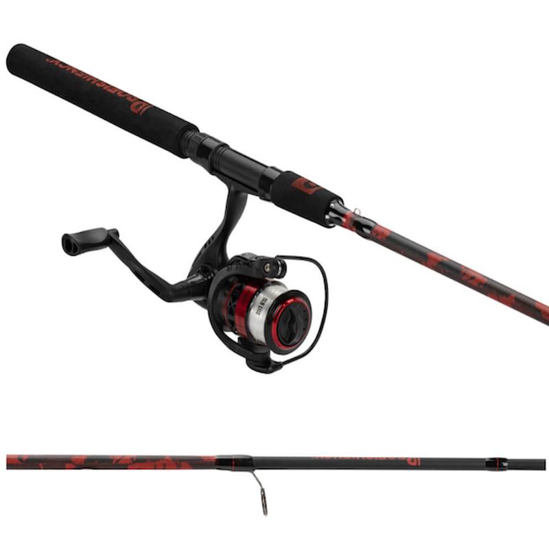 ANYTHING POSSIBLE 6-Foot Red/Black Spinning Rod & Reel Combo with Tackle Box, 2-Piece, PRO6SPINBOX