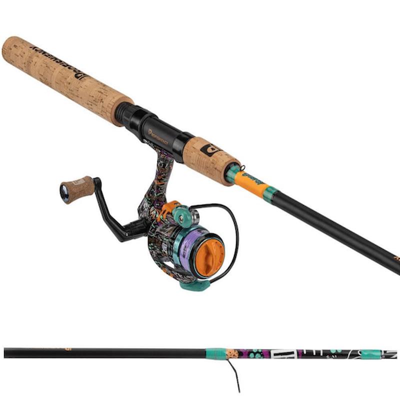 Anything Possible Krazy 3 Spinning Rod & Reel Combo, 5 ft 8 in Medium-Light, Fiberglass, Cork Grip  KRZY3S58ML