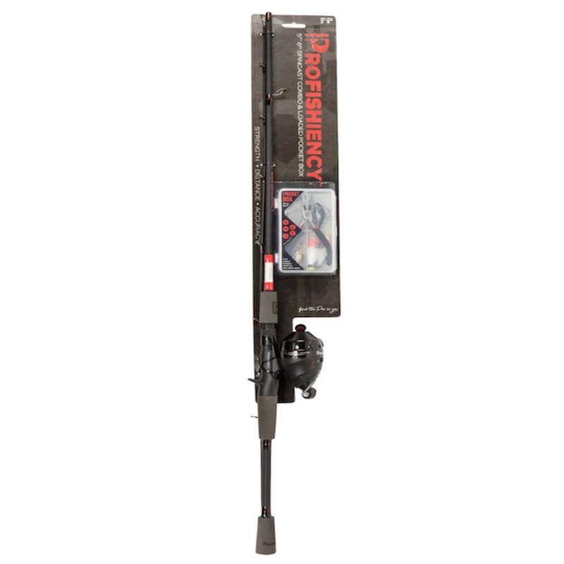 ANYTHING POSSIBLE Spincast Rod and Reel Combo, 5'6" 2-Piece Medium Fast with Pocket Tackle Box PROCARDEDSC56