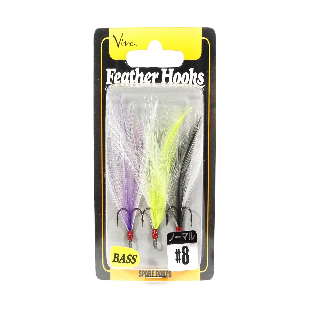Viva Feather Hook Spare Tail Hooks for Bass Size 8 FH2 (4645)