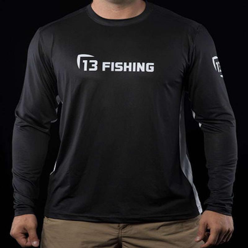 13 Fishing Man-Tooth Performance Long Sleeve T-Shirt - Black/White - 2X-Large