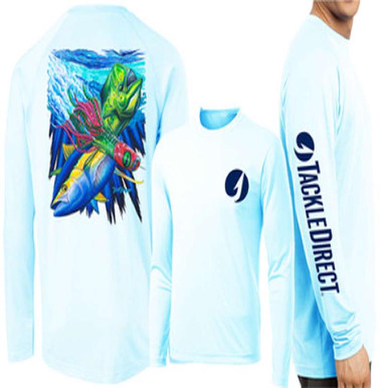 David Dunleavy TD Mahi, Tuna, Lure Performance LS Shirt Arctic Blue L