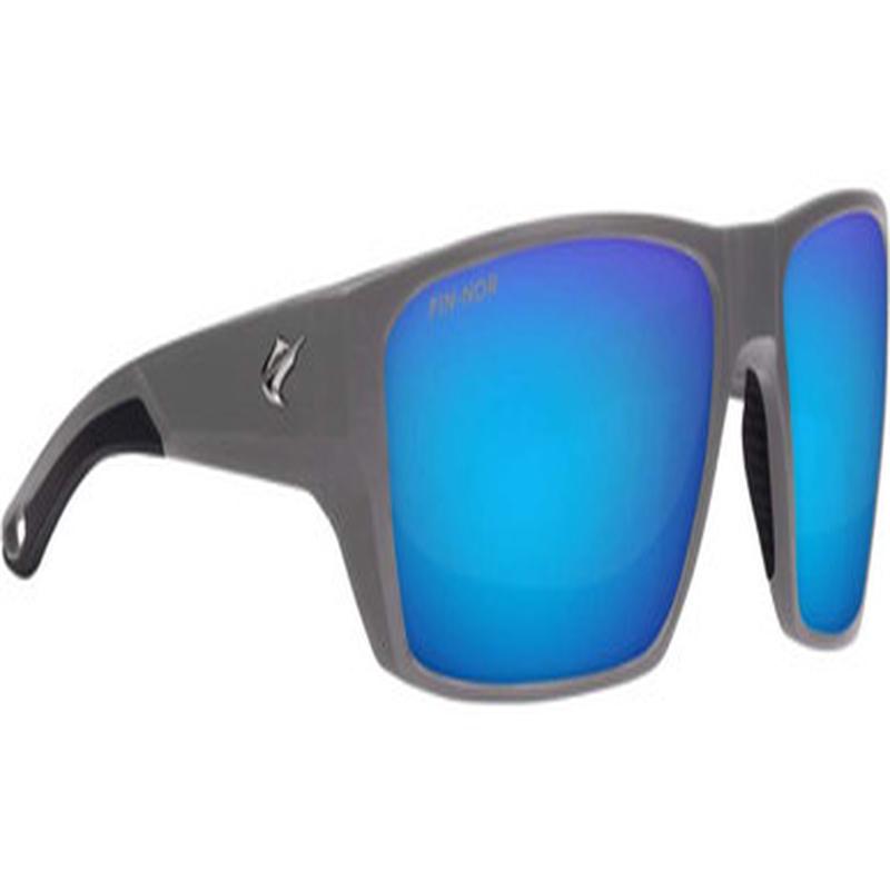 Fin-Nor Bouncer Sunglasses - Matte Dark Grey Frame/Blue Mirror Glass Lens