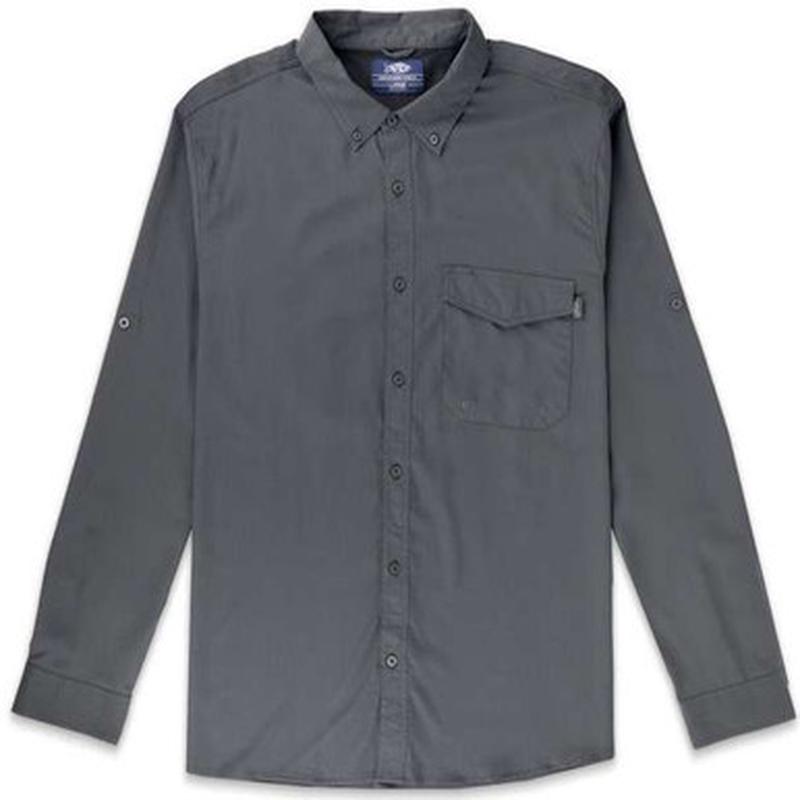 Aftco Palomar Long Sleeve Vented Fishing Shirt - Charcoal - Medium